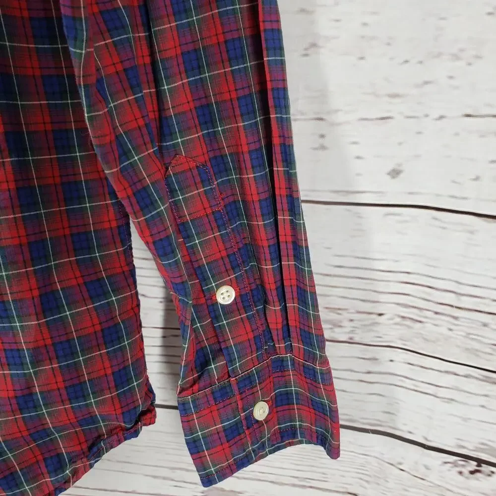 Ralph Lauren Boys Multicolor 100%Cotton Plaid Long Sleeve Shirt Size XL